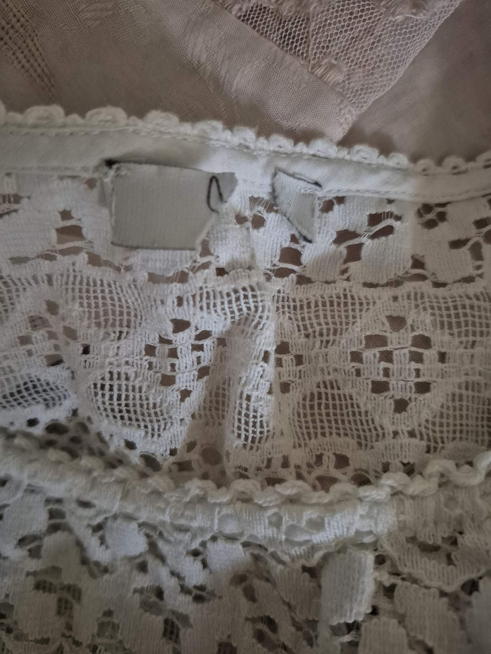 Joie Cream Lace Crochet Long Sleeve Top - Picture 3 of 5